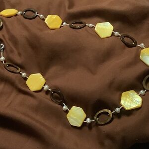 Yellow and Brown Geometric Necklace